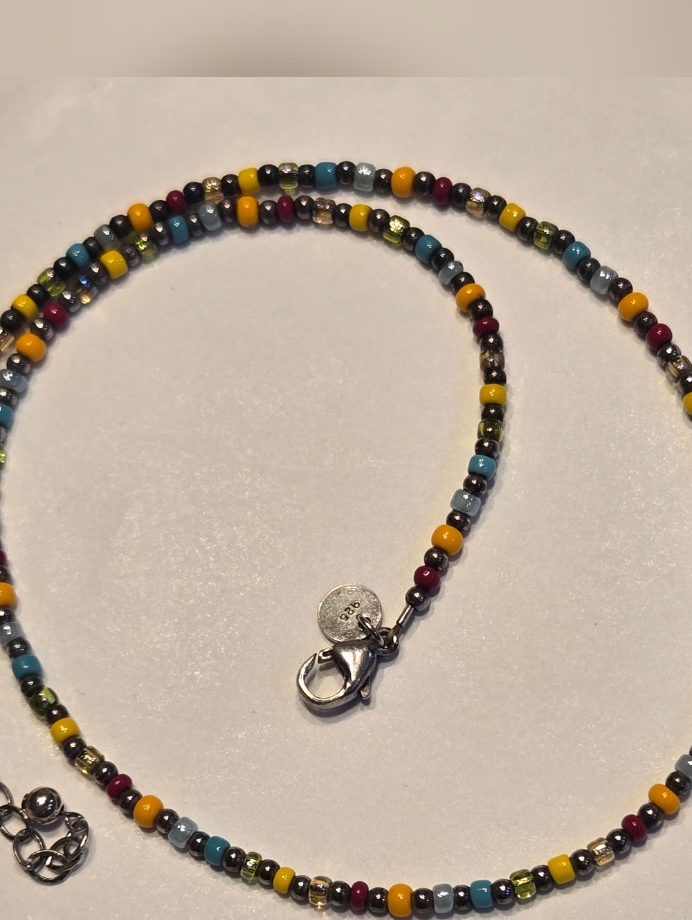 Emily Ray Vintage Multicolor  Bead Necklace - Sterling Silver